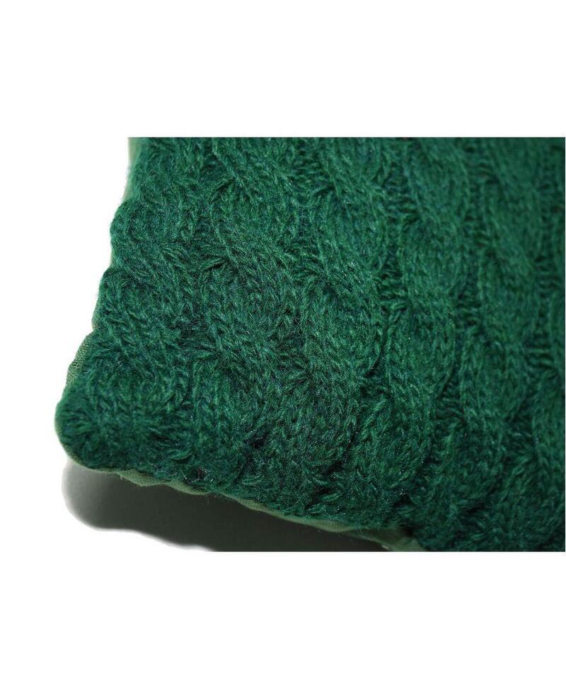 Фото подушка декоративная прованс коса вязаная зеленая 33х33см (027423)
