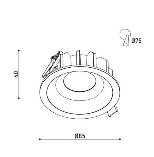     kloodi led kd-semi242 9w 4k wh ip20