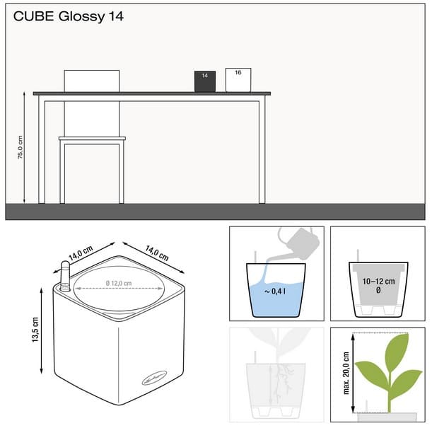    lechuza cube glossy 14   14x14x14 (13512)