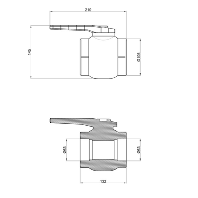 Кран шаровий Thermo Alliance PPR 63мм (DSW119)