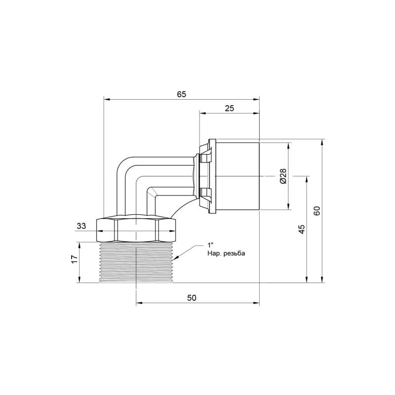 Кутник прес Icma №404 26х1" НР (81404AFGP06)