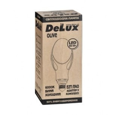 Світлодіодна лампа Delux Olive 80w E27 6000K адаптер (90011622)