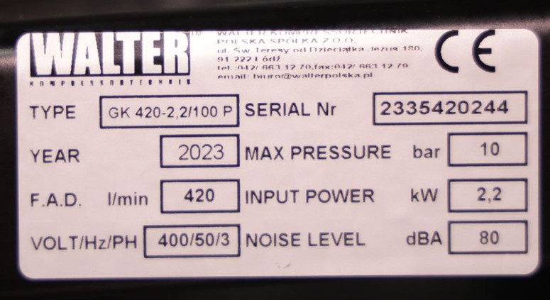   Walter GK 420-2,2/100 P