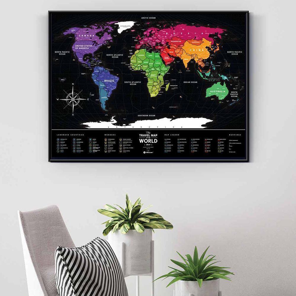     travel map black world     (bw)