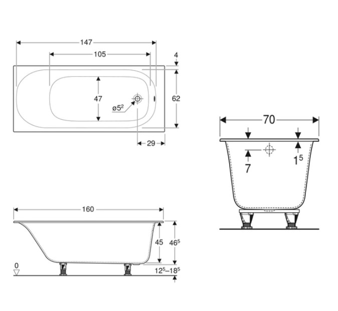   Geberit 160x70 (554.001.01.1)