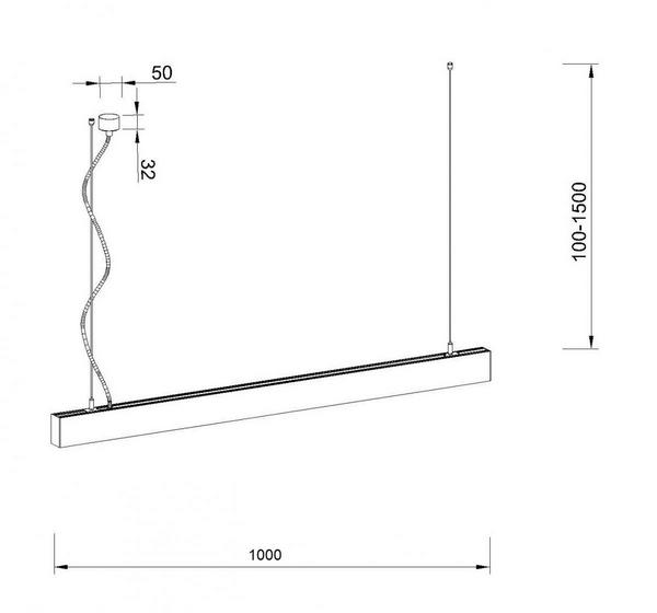 Фото потолочный подвесной светильник kloodi line pendant kd-klp4075 1000 40w