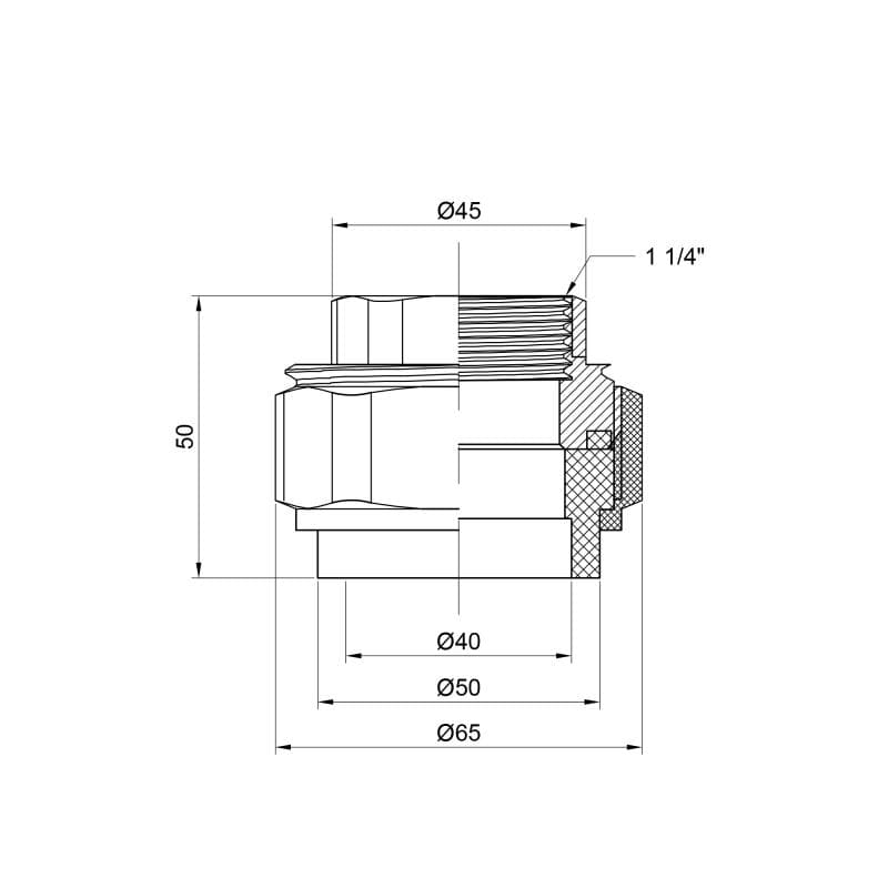 Сгон Alfa Plast PPR 40х1" 1/4 ВР (APFTUX40114)