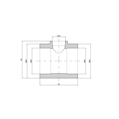 Трійник Alfa Plast PPR 63х32х63мм (APRETE6332X)