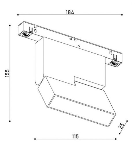 Прожектор KLOODI KDMG-BOOK112 PC 6W 3K BK Чорний мат