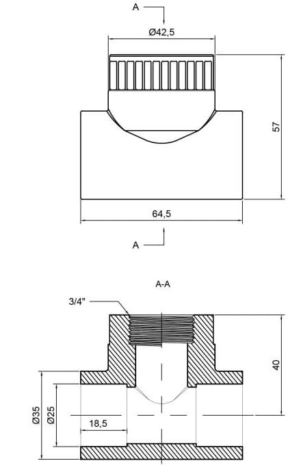 Трійник Alfa Plast PPR 25х3/4" ВР (APFTTE2534X)