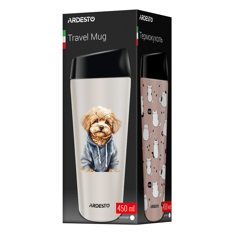 Термокухоль Ardesto Coffee Time Maltipoo 450мл бежевий (AR2645MP)