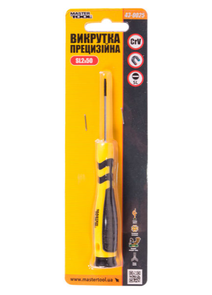 Викрутка прецизійна MASTERTOOL SL2х50 (43-0025)