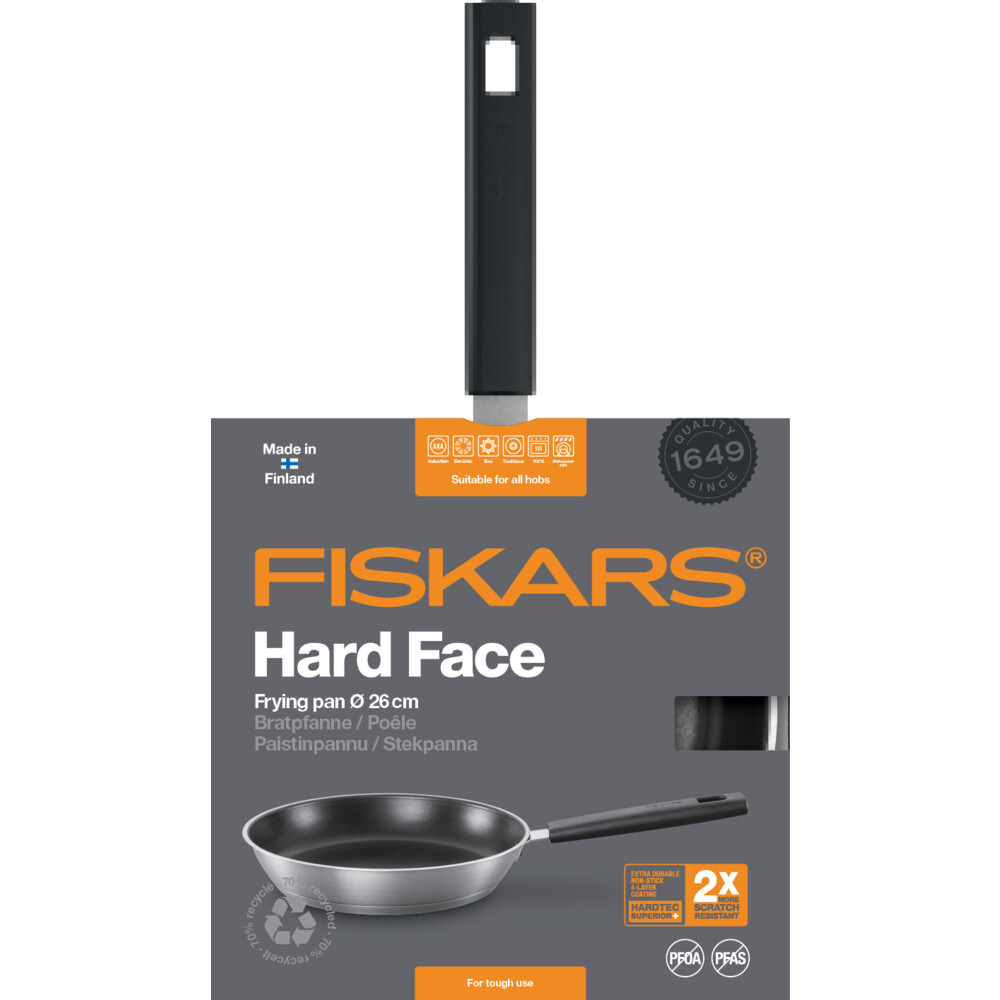 Фото сковорода fiskars hard face steel 26см (1052246)