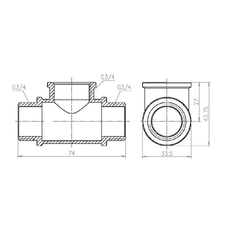 Трійник SD Forte 3/4" ВНН (SF36620)