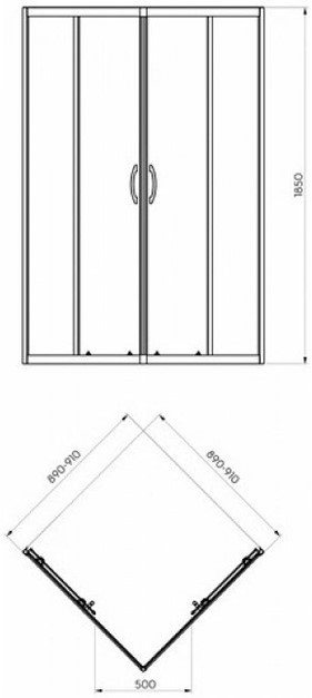 Душова кабіна Kolo Rekord 90x90x185см (PKDK90222003)