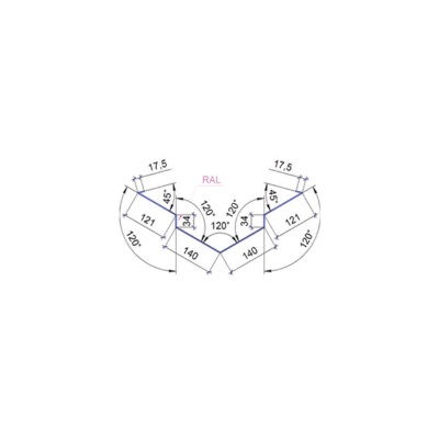 Планка ендовая нижняя ТИП 3 PEMA Китай 0,45 Матовый Полиэстер 2м