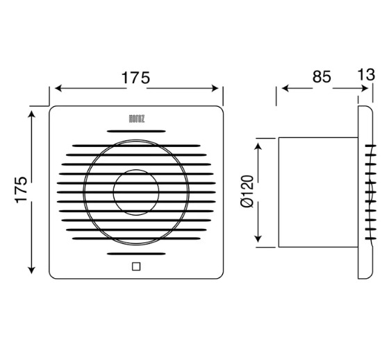 Вентилятор витяжний Horoz Electric d120мм (500-060-120)