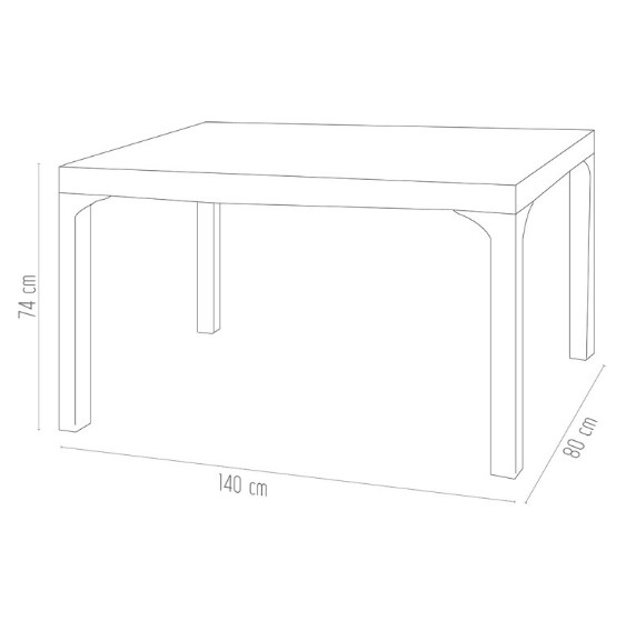 Стіл Irak Plastik 80x140 темно-коричневий (4776)