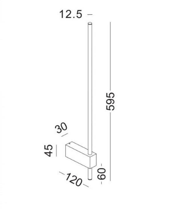  KLOODI WALL LIGHT WA-GALA SQ595 3K BK/GD 6W IP20