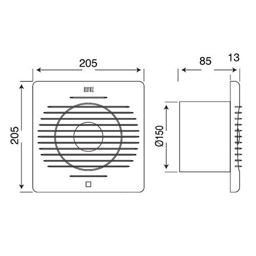 Вентилятор витяжний Horoz Electric d150мм (500-000-150)