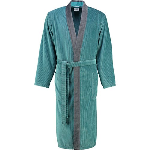 Халат чоловічий Cawo Kimono бавовна сірий/зелений р.50 (58408474150)