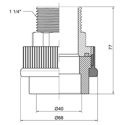 Муфта Thermo Alliance PPR 40х1" 1/4 НР (DSB308)