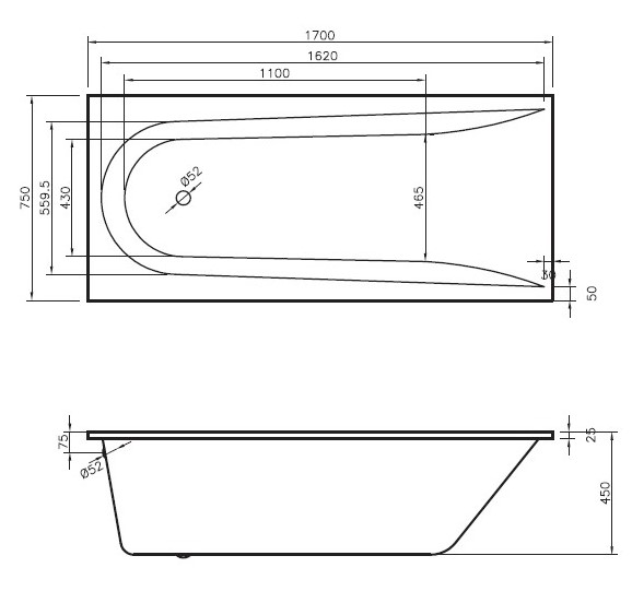   Vayer 170x75   (170.075.045.1-1.0.0.0.1)