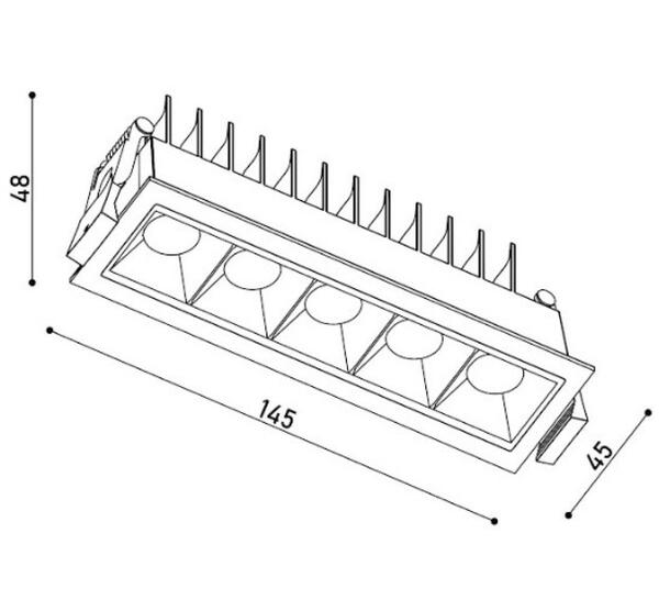    KLOODI LED KD-0510Q 3K BK IP20