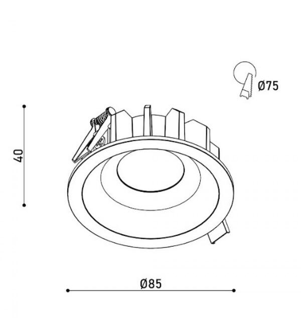     kloodi led kd-semi242 9w 3k wh ip20