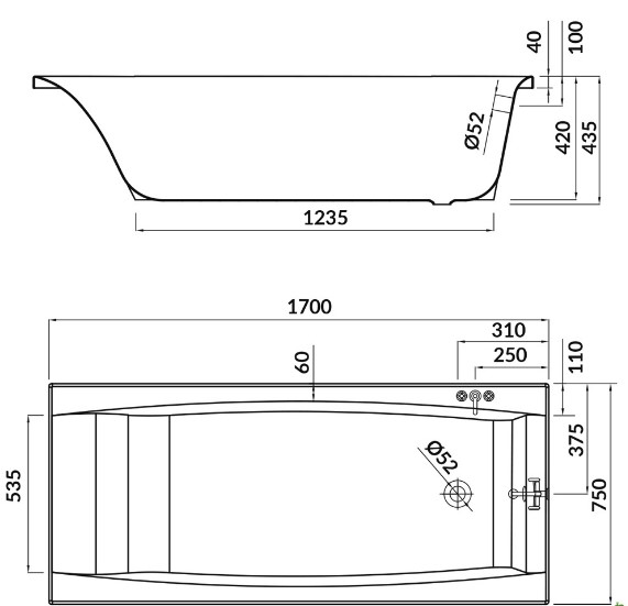   Cersanit Virgo 170x75 (S301-045)