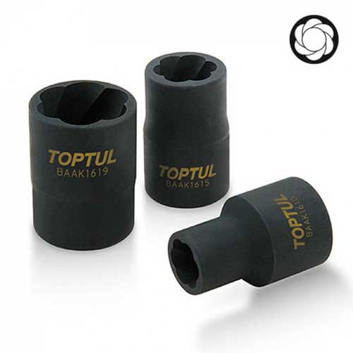 Набір головок для пошкоджених гайок Toptul 1/2" 9шт (GAAG0903)