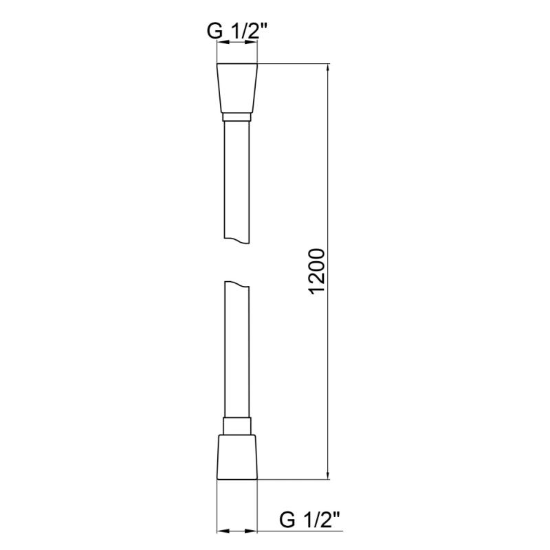 Шланг для душа Qtap Hadice 1,2м (QTHADPVC120C)