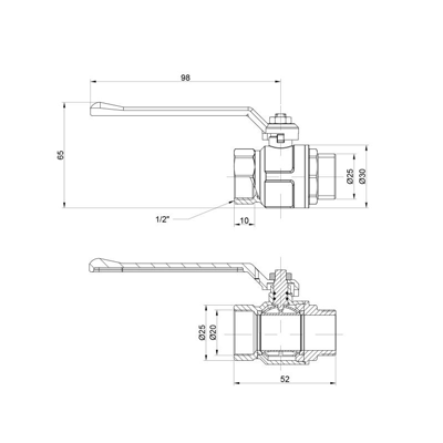 Кран шаровий Icma №350 1/2" прямий (87350AD11)