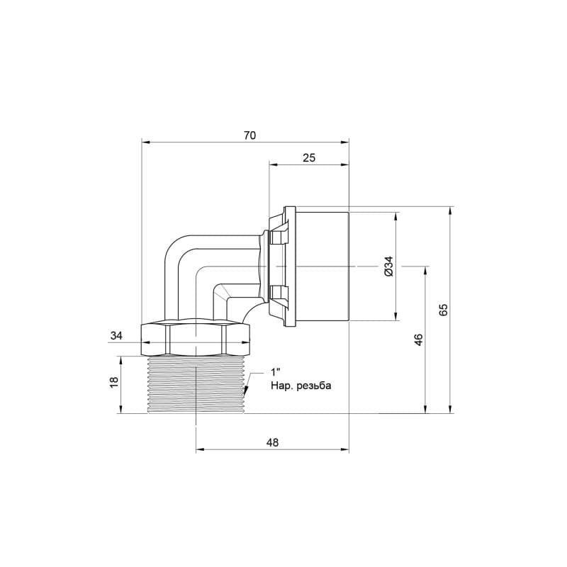 Уголок пресс Icma №404 32х1" НР (81404AFGQ06)