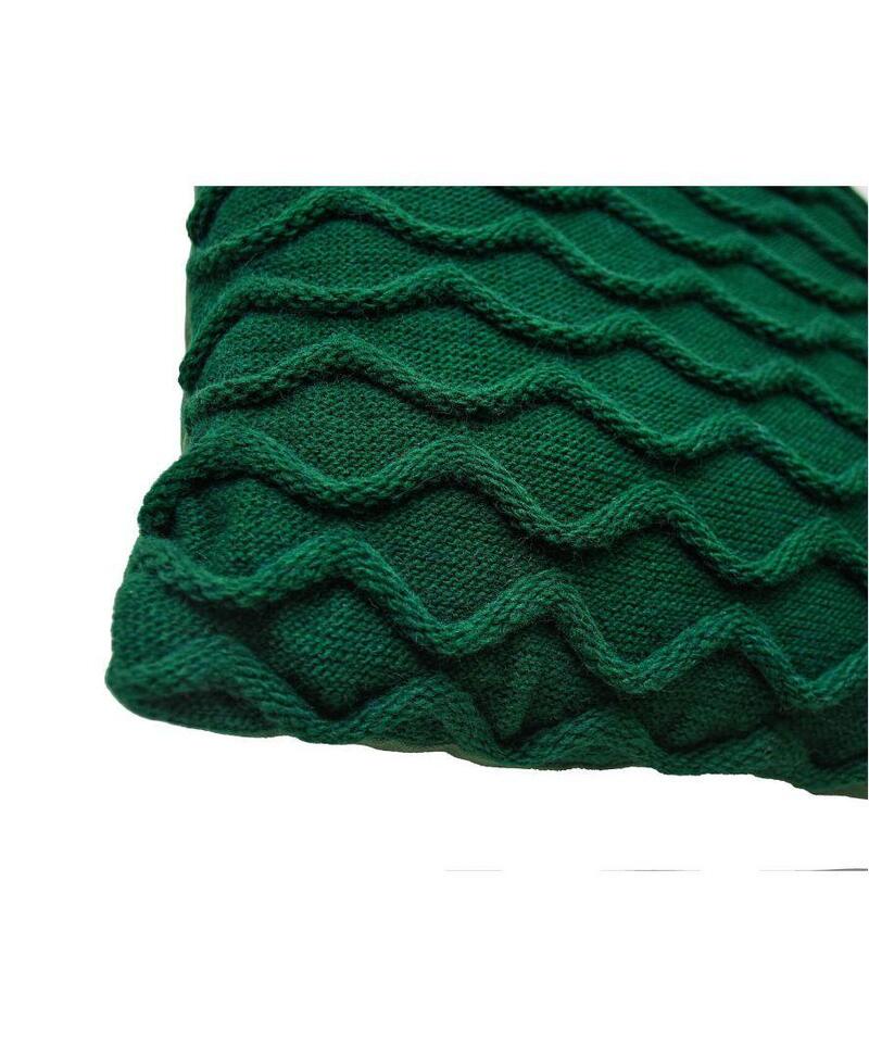 Фото подушка декоративная прованс волны вязаная зеленая 33х33см (027424)