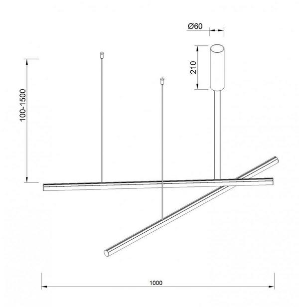 Стельовий світильник KLOODI JAZ LINE 2 KD-JL 2 1000/1000 39W