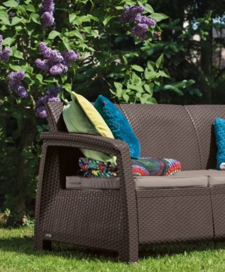 Софа Allibert Corfu love seat max коричневый (3253929120770)