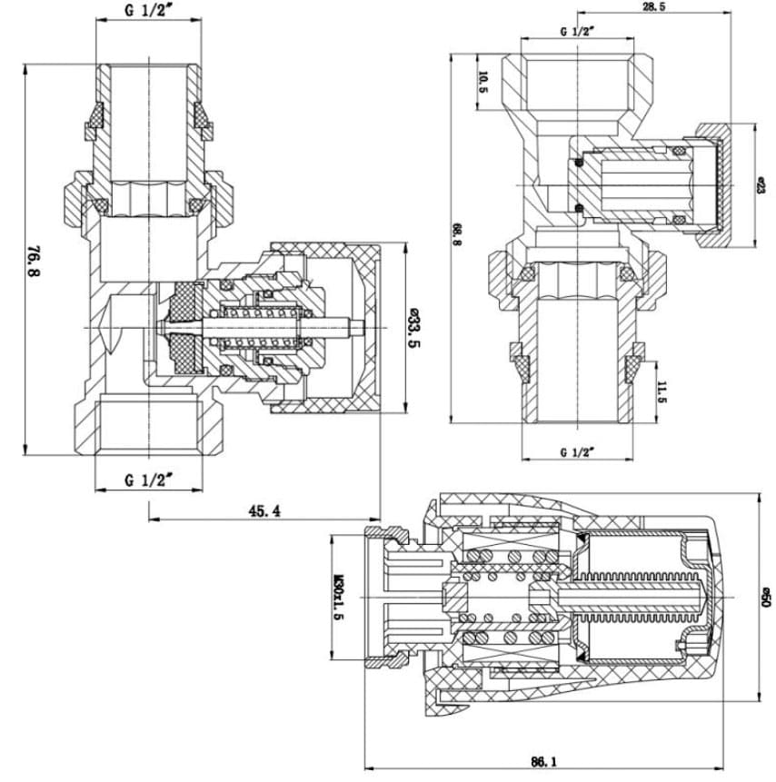 Комплект термостатический для радиатора SD Forte 1/2" прямой (SF255W15)