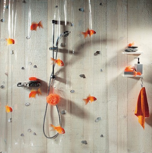 Шторка для ванної Spirella Goldfish Pvc оранж 180x200см (10.00097)