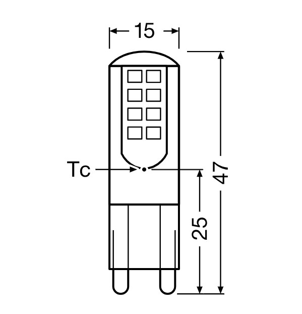    osram pin30 2,6w 827 230v cl g9 (4058075432338)