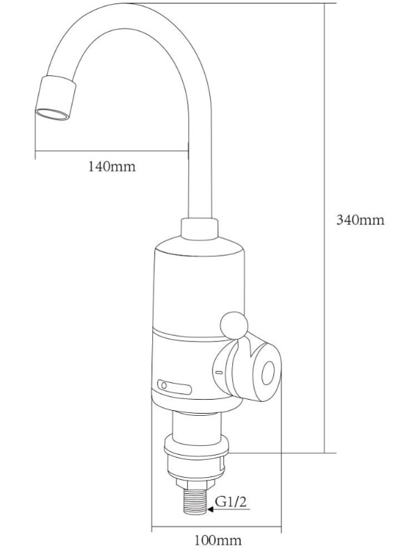 Кран-водонагреватель проточный для кухни Aquatica 3кВт (NZ-6B112W)