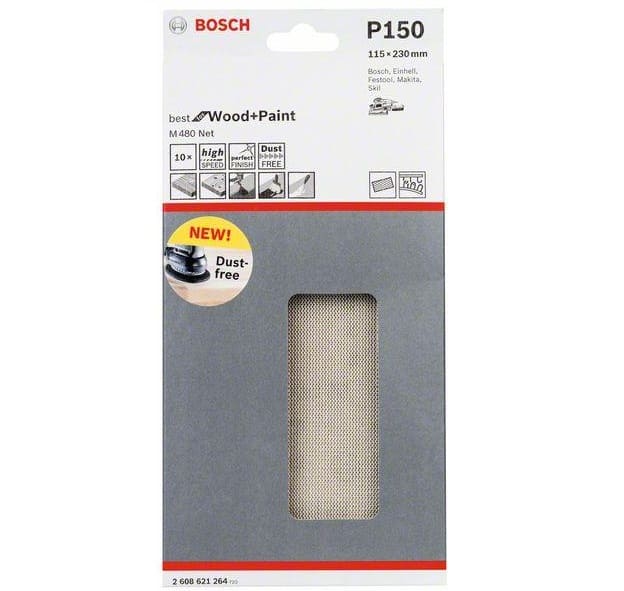 Шліфлисти на сітчастій основі Bosch M480 K150 115x230мм 10шт (2608621264)