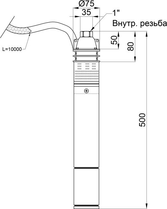 Насос погружной вихревой Thermo Alliance 3SKM-75 0,55кВт (TA3SKM75055)