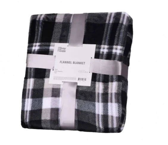 Плед Ardesto Flannel клітинка сіра 160х200см (ART0101PB)