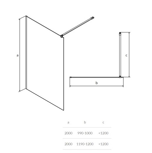   Cersanit Walk-in Mille 120x200 (S161-004)