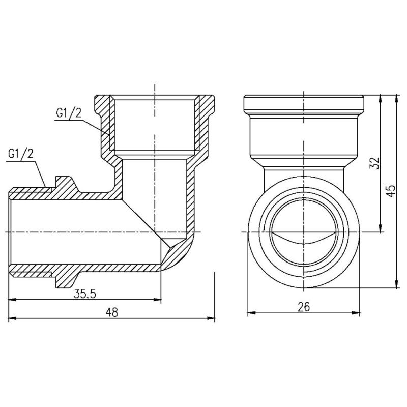 Кут SD Forte 1/2" ВН (SF37215)