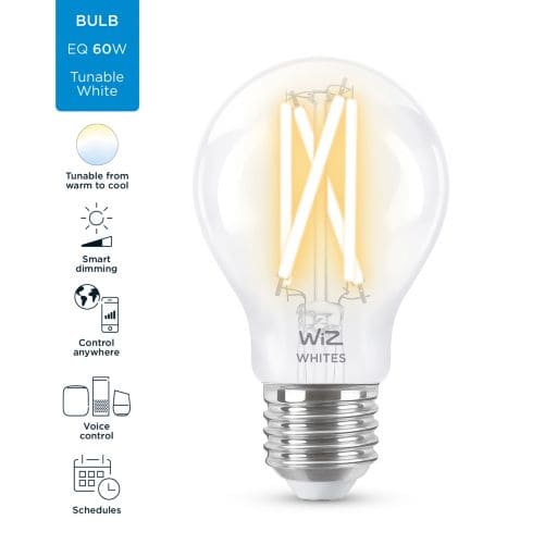 Лампа WiZ Smart E27 7W 60W 806Lm A60 2700-6500 філаментна Wi-Fi (929003017201)