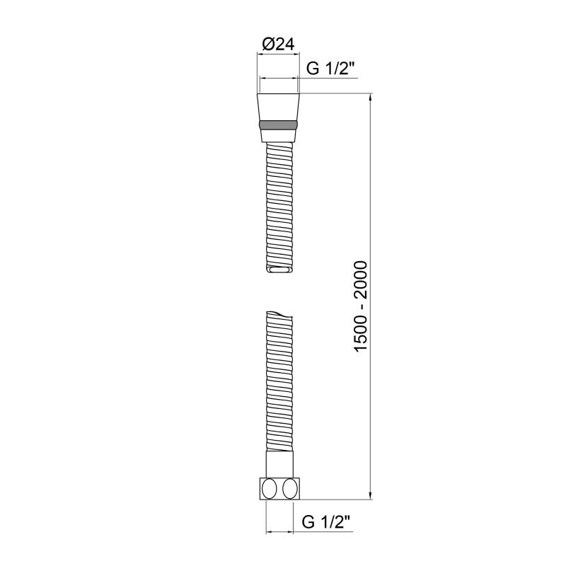 Шланг для душа Lidz 1,5-2,2м (LDNIA13CRM35461)