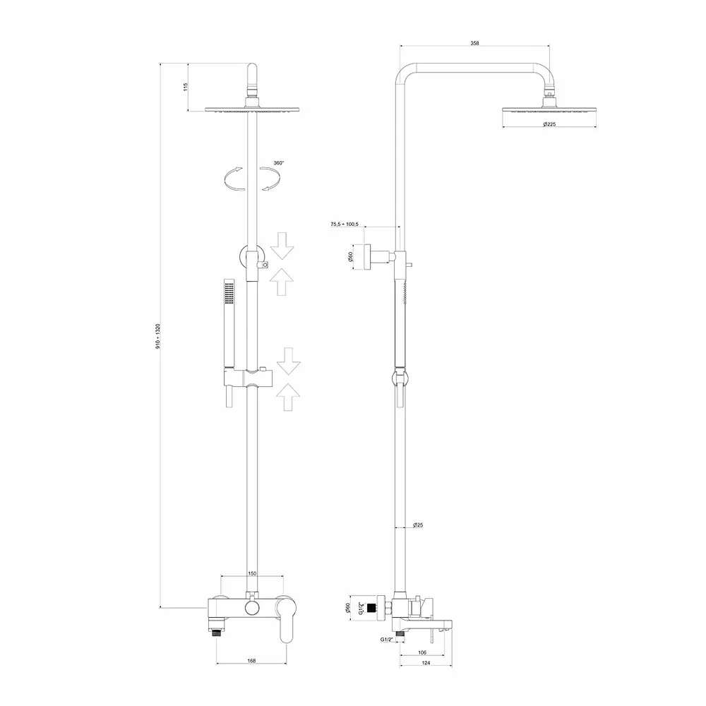 Душевая система Paffoni Blu (ZCOL632NO)