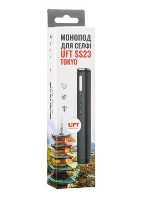 Фото монопод uft ss23 tokyo selfie stick black со вспышкой и bluetooth (uftss23)